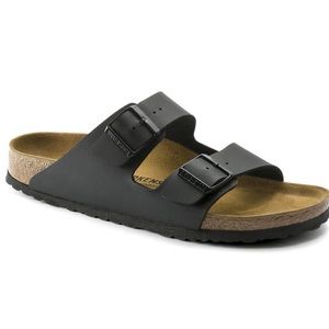 Black leather birks